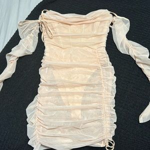 Oh Polly sheer corset dress in nude